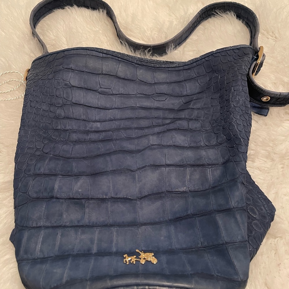 Coach Alligator Leather Bucket Shoulder Bag